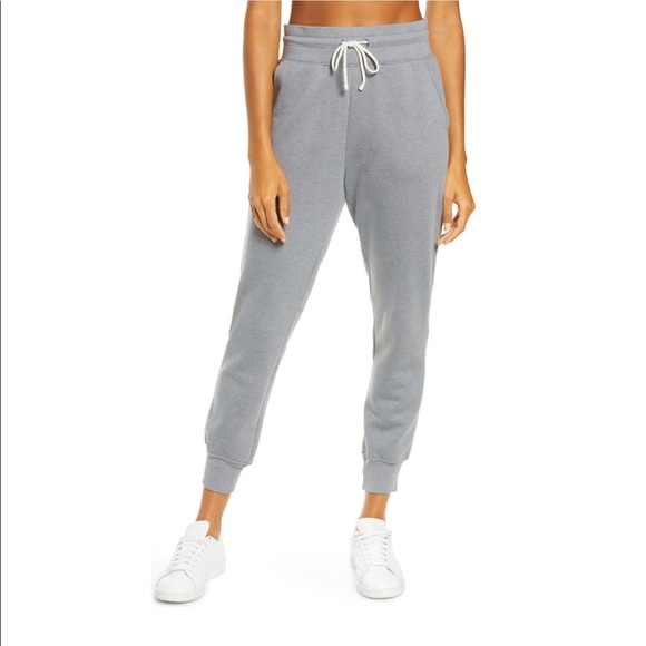 Zella Cali Fleece Joggers NWT Large Light Grey - Picture 1 of 7